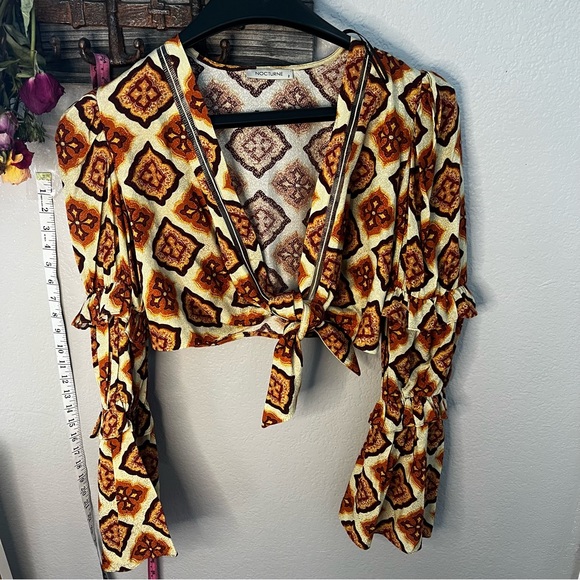Nocturne | Tie front crop top. Long sleeved. Size M/L. Bohemian. EUC - Picture 11 of 11